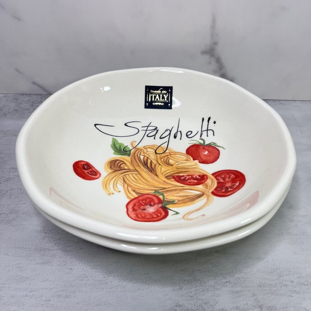 EFFETTI HOME 2 Ceramic Spaghetti Pasta Bowls - Picture 2 of 4